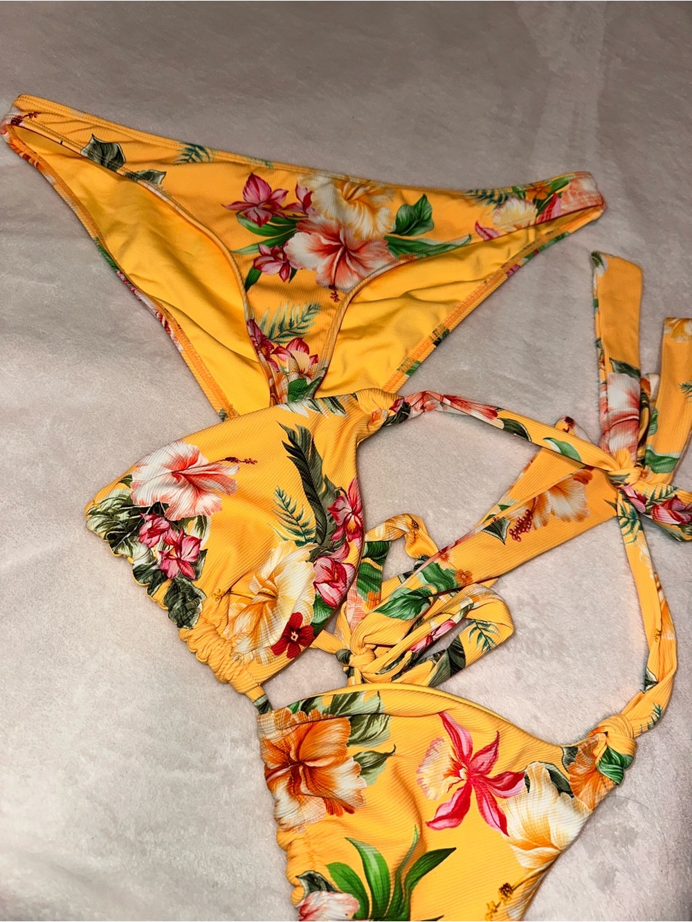 Hurley Yellow Floral Swim Briefs